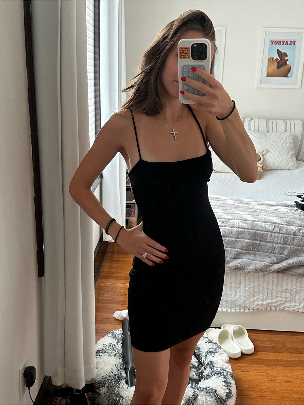 Lulu's Black Spaghetti Strap Mini Dress